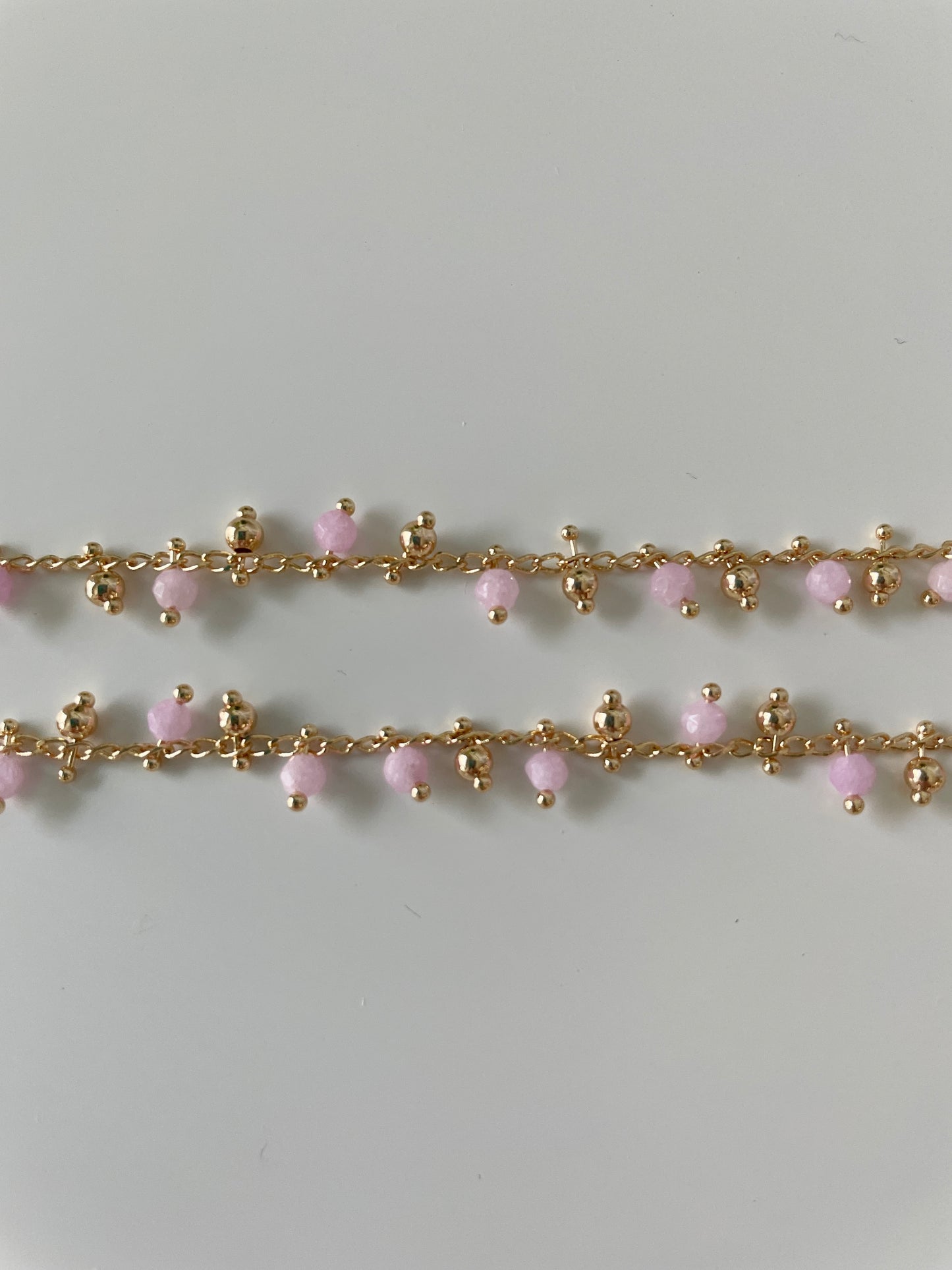 Pink & Gold Bead Necklace