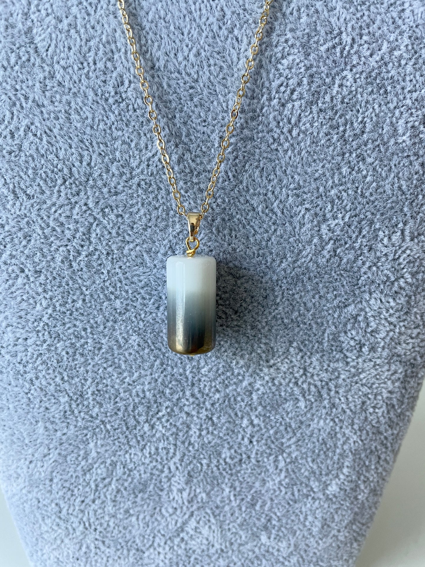 Grey & White Ombre Bead Necklace