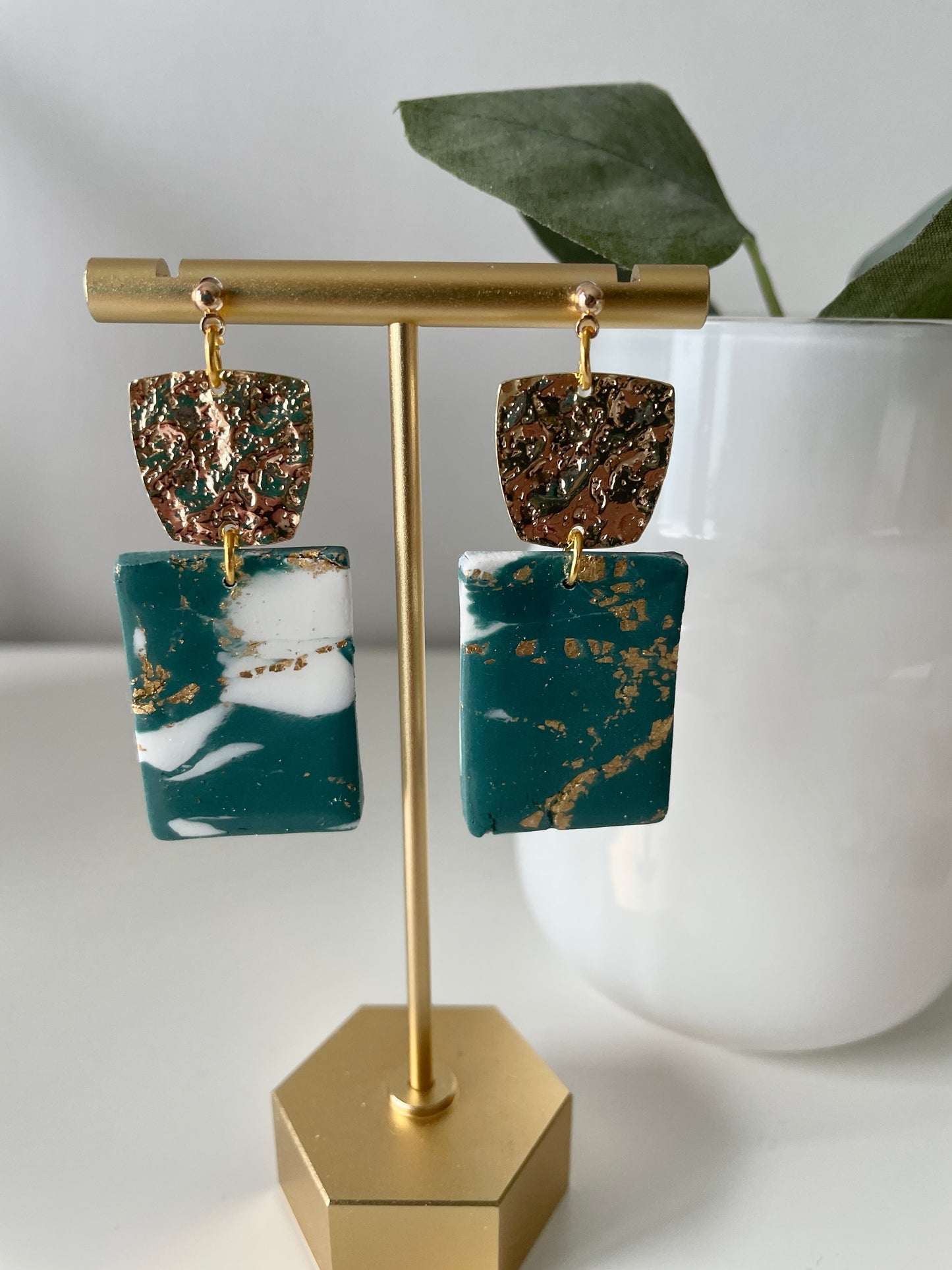 Modern Moroccan- Teal Gold Rectangle