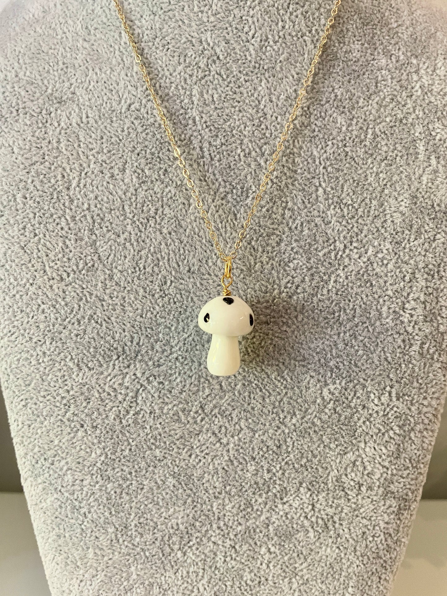 Mushroom Necklace- White