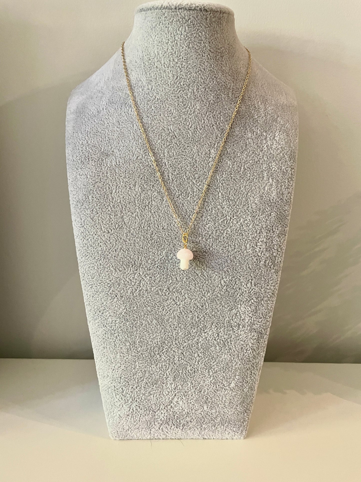 Mini Mushroom Necklace- Pink