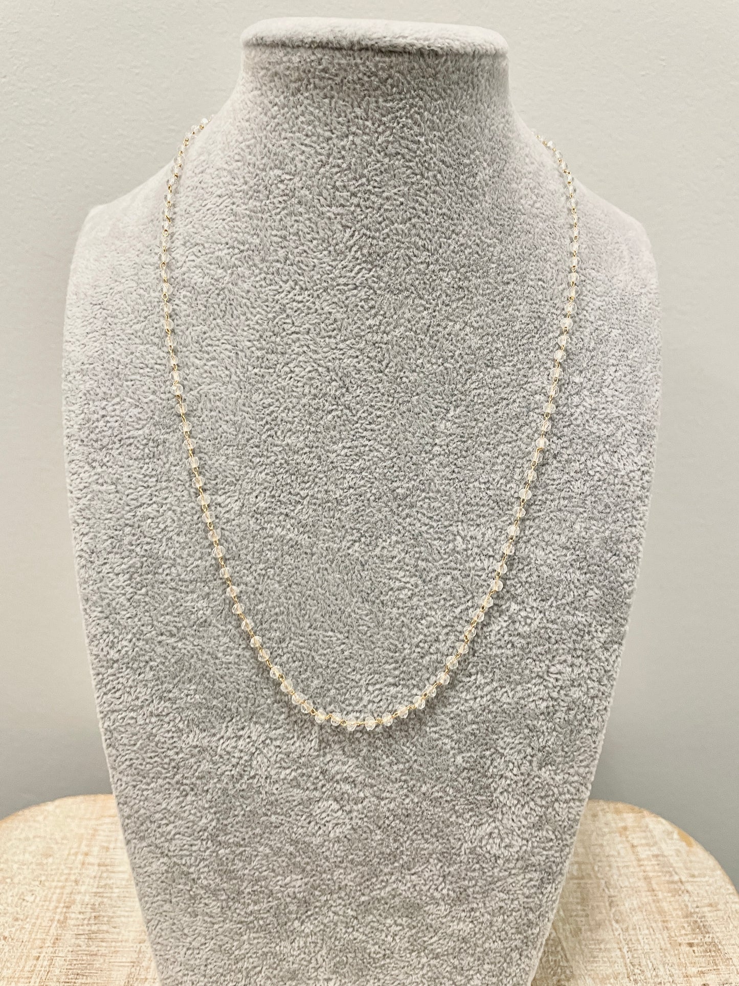 Dainty White Beaded Necklace