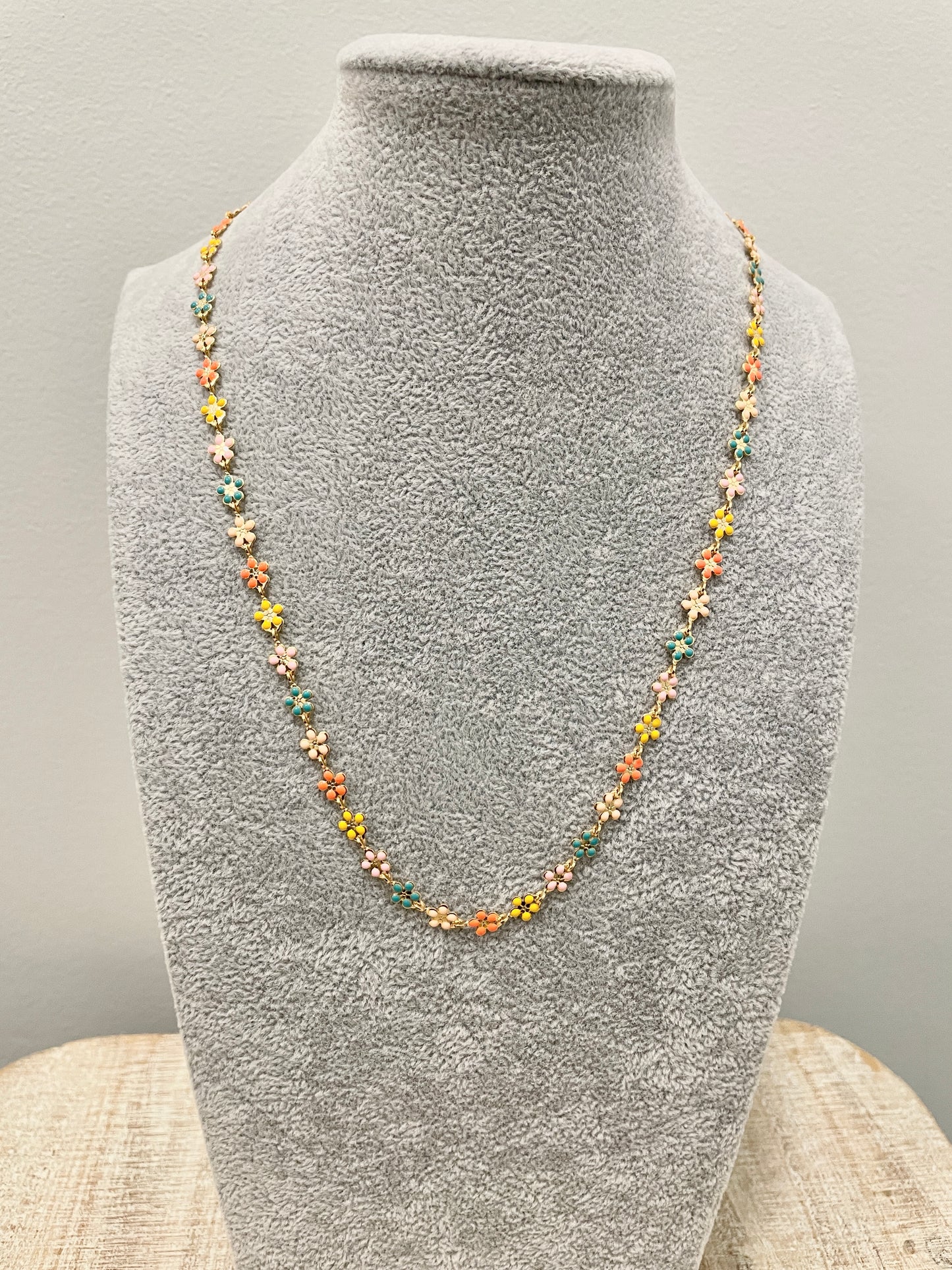 Enamel Flower Necklace