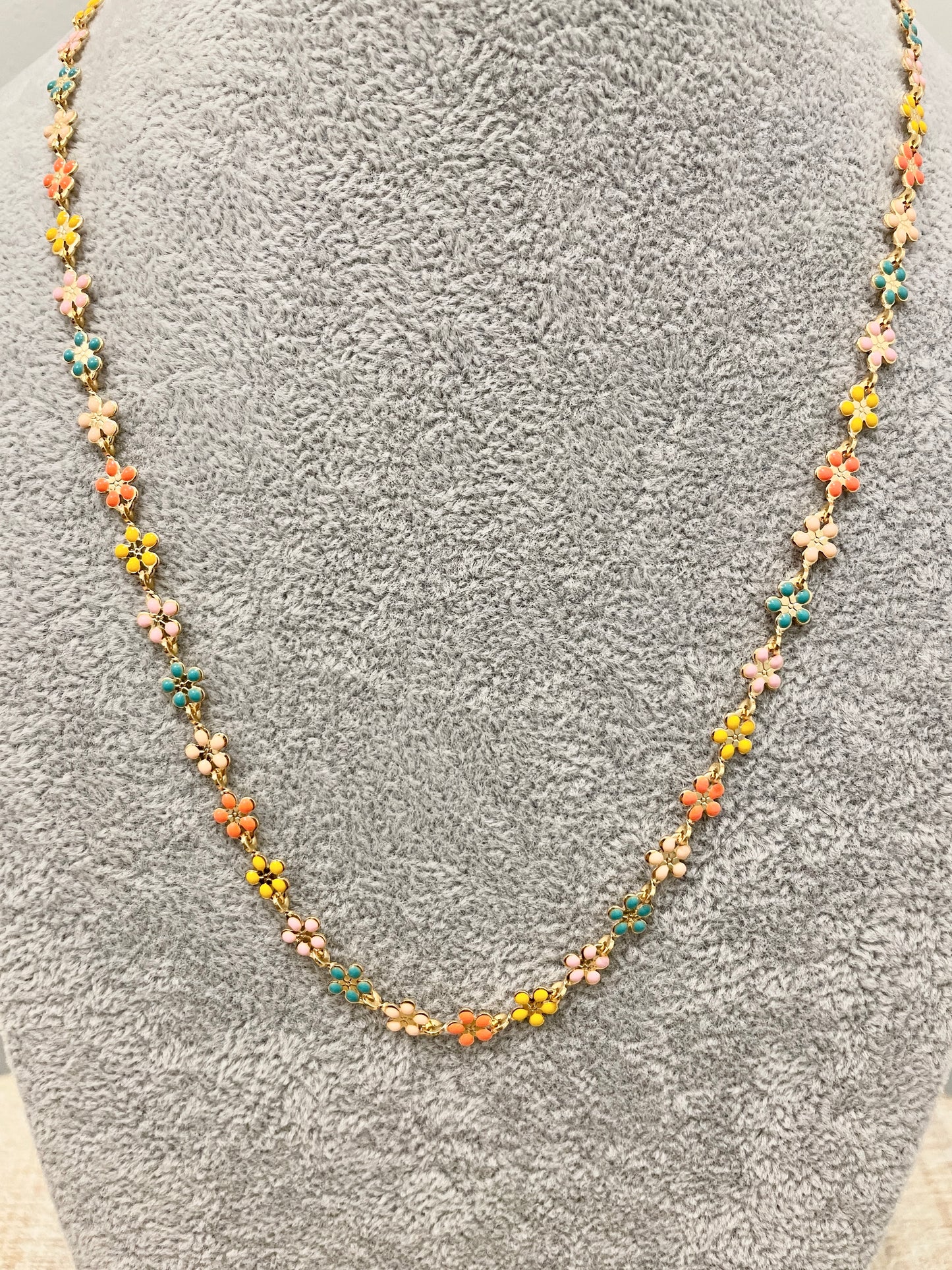 Enamel Flower Necklace