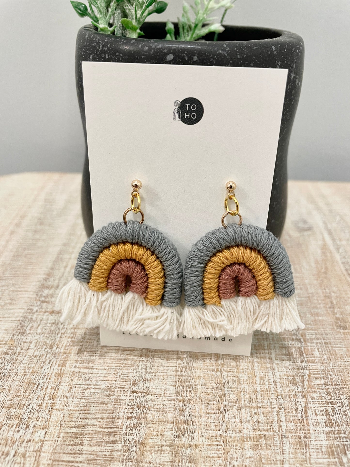 Macrame- Rainbow Earrings