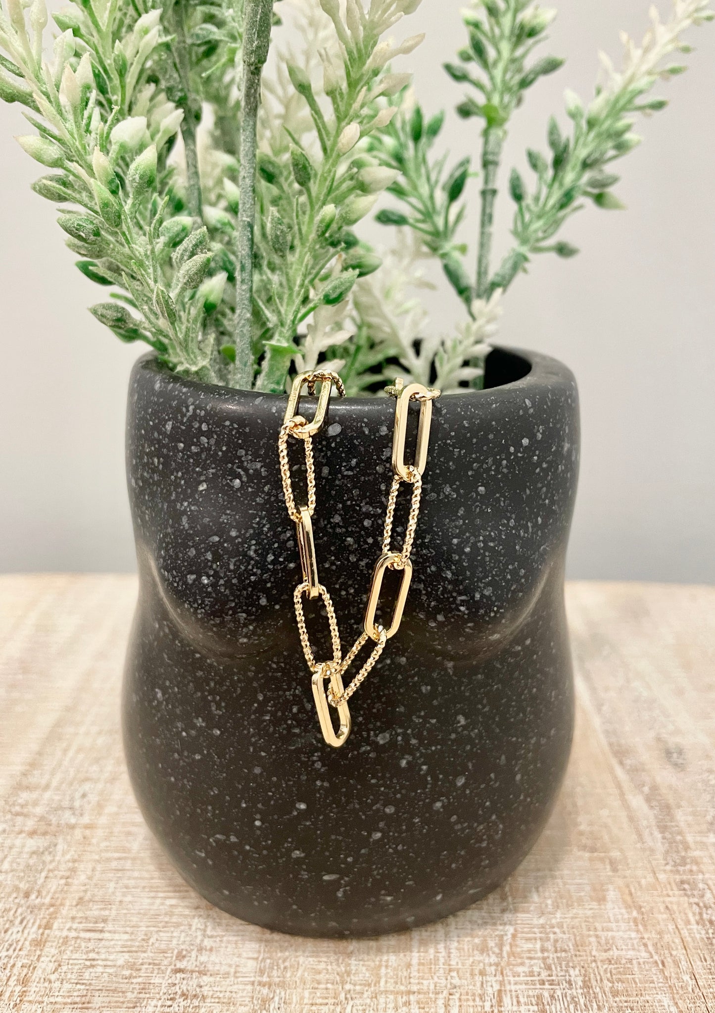 Textured Large Paper Clip Bracelet