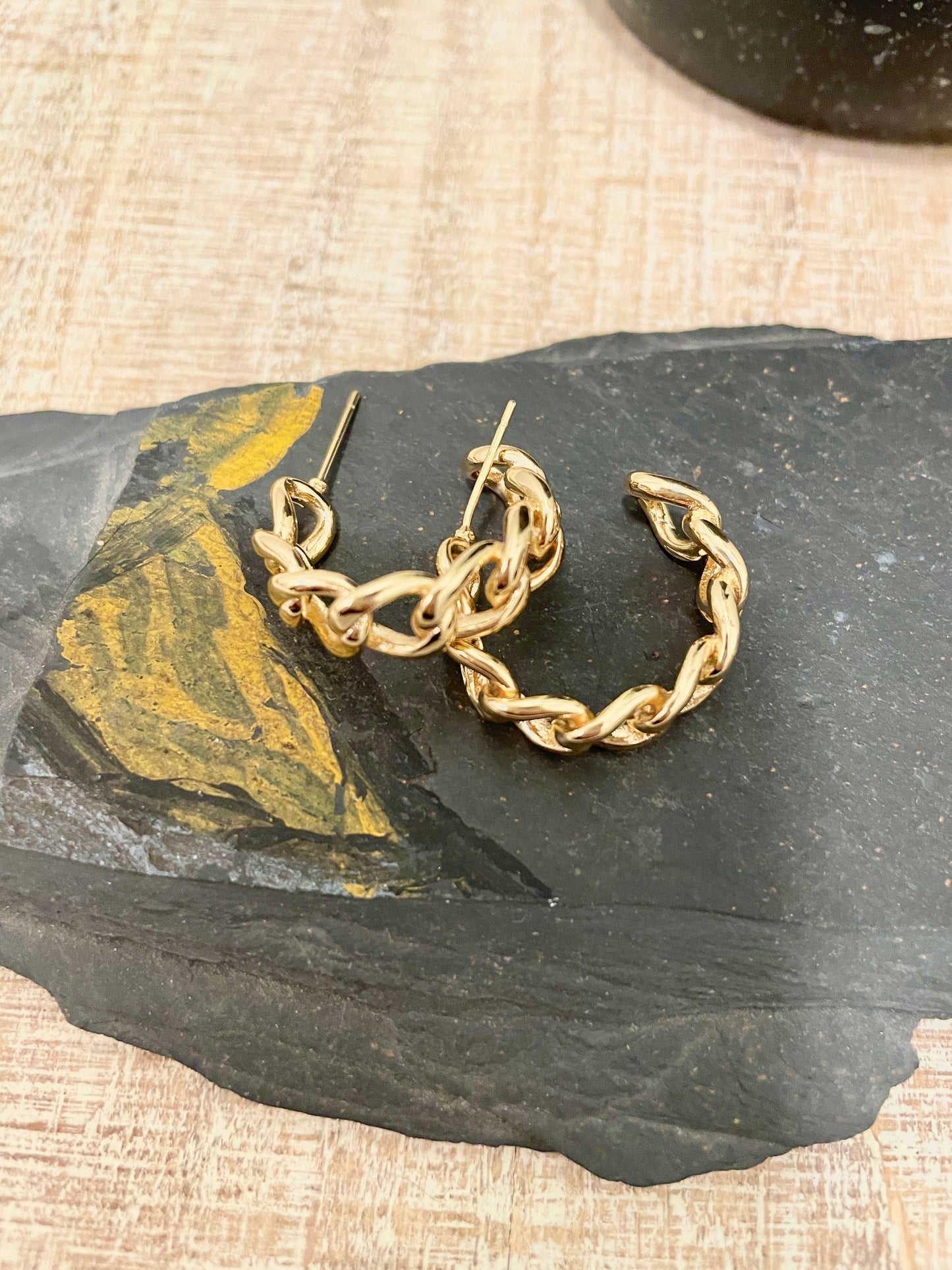 Gold Collection- Gold Chain Large Hoops