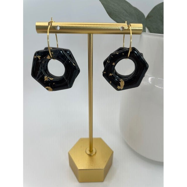Gold Marble- Hooped Hexagons