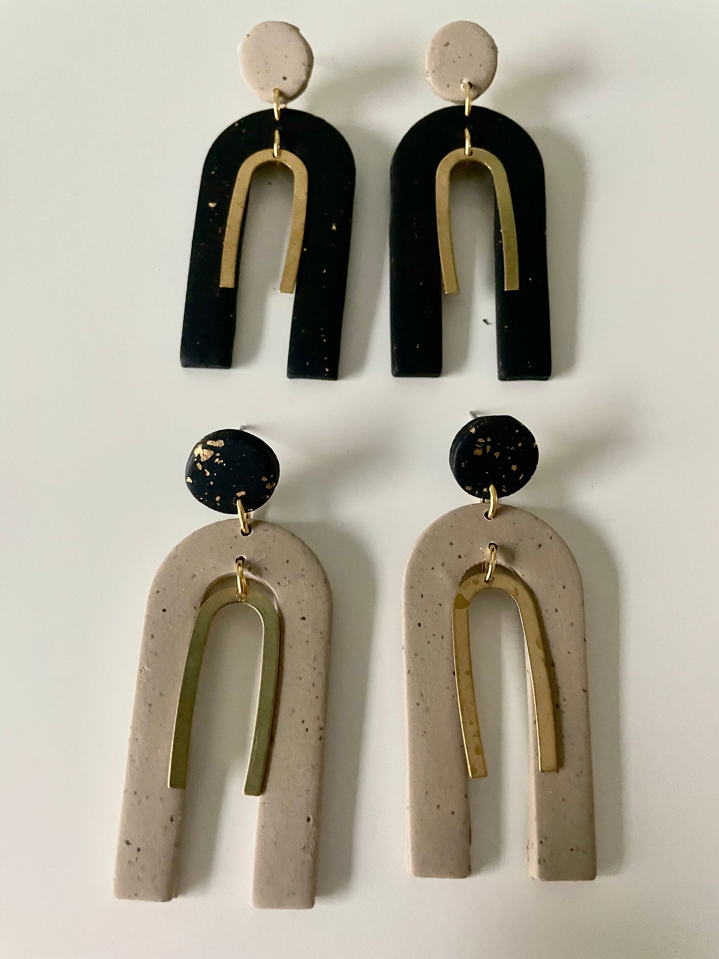 Lustrous-Taupe & Gold Long Skinny Arches