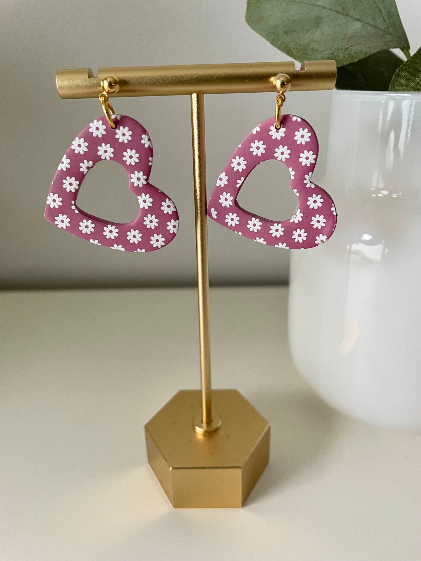 Valentines- Painted Floral Cut Out Hearts
