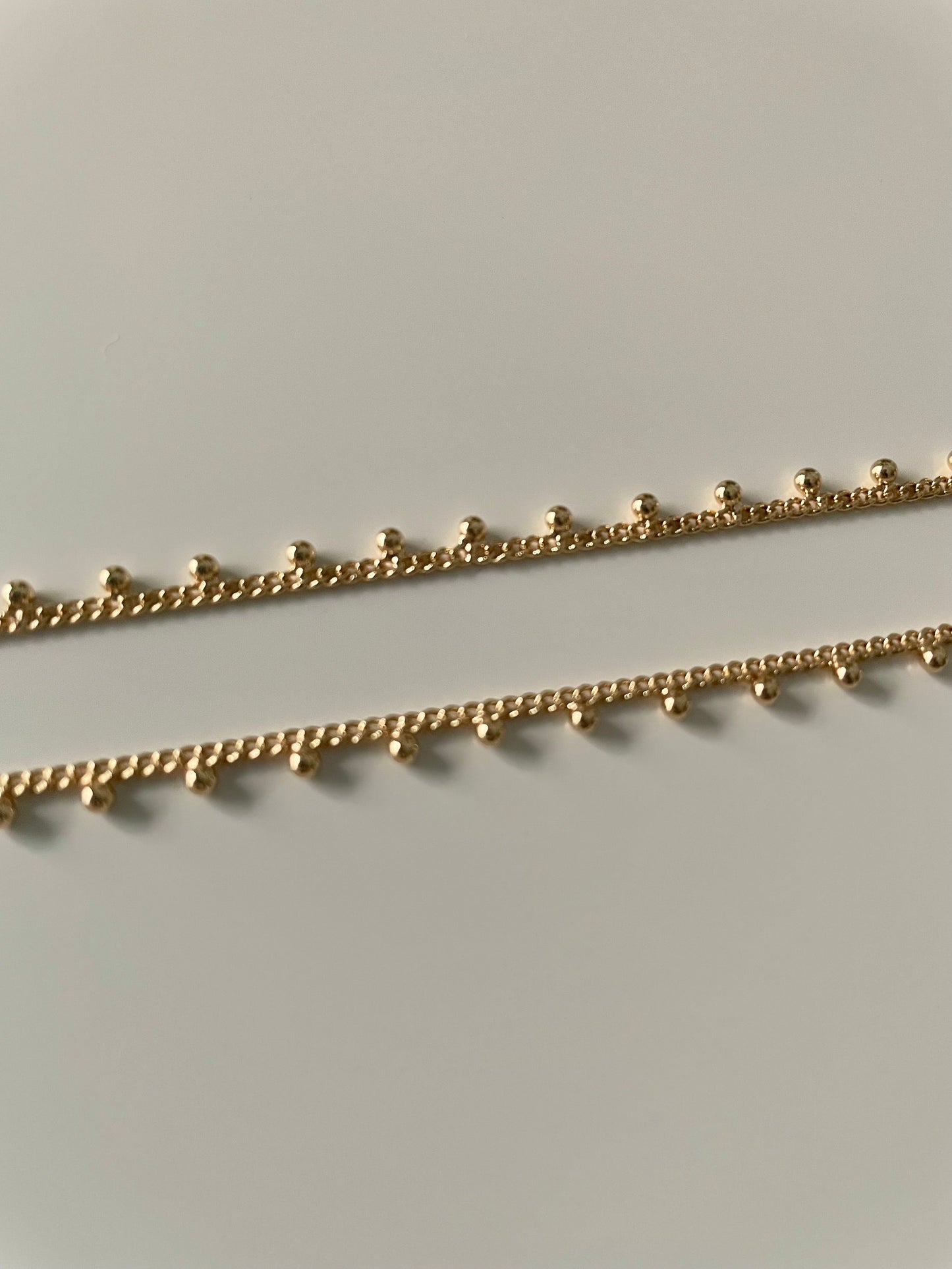 Close Link Chain Gold Bead Necklace