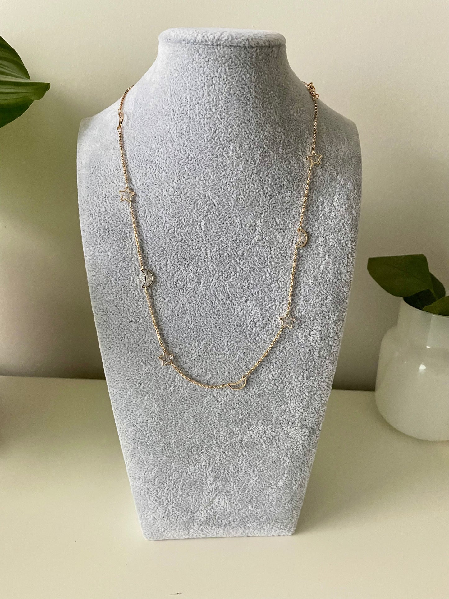 Petite Chain Link Stars & Moons Necklace