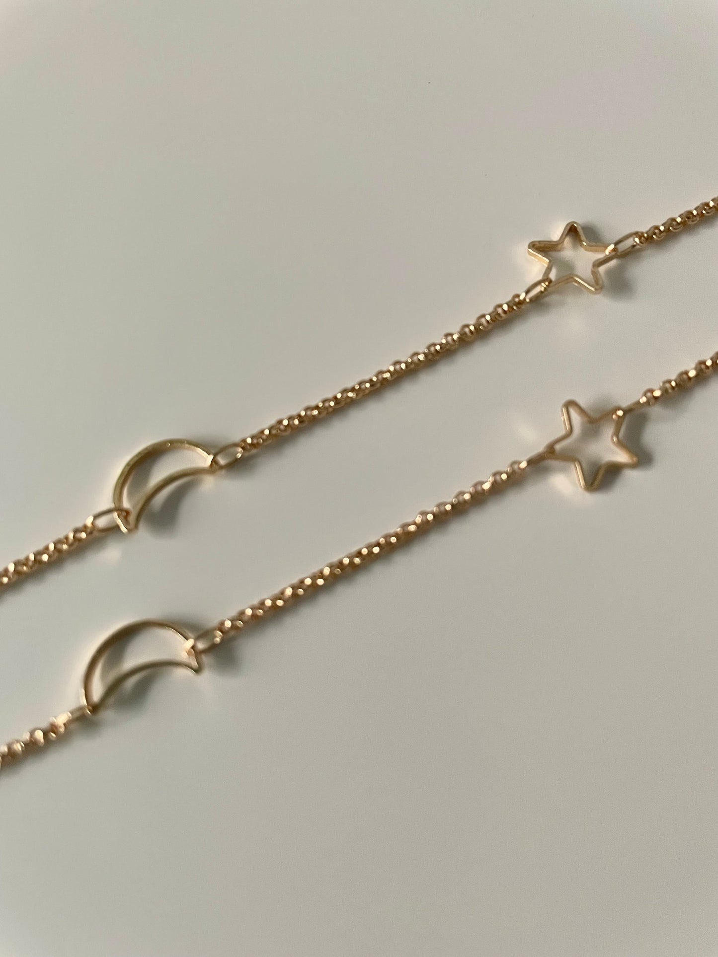 Petite Chain Link Stars & Moons Necklace