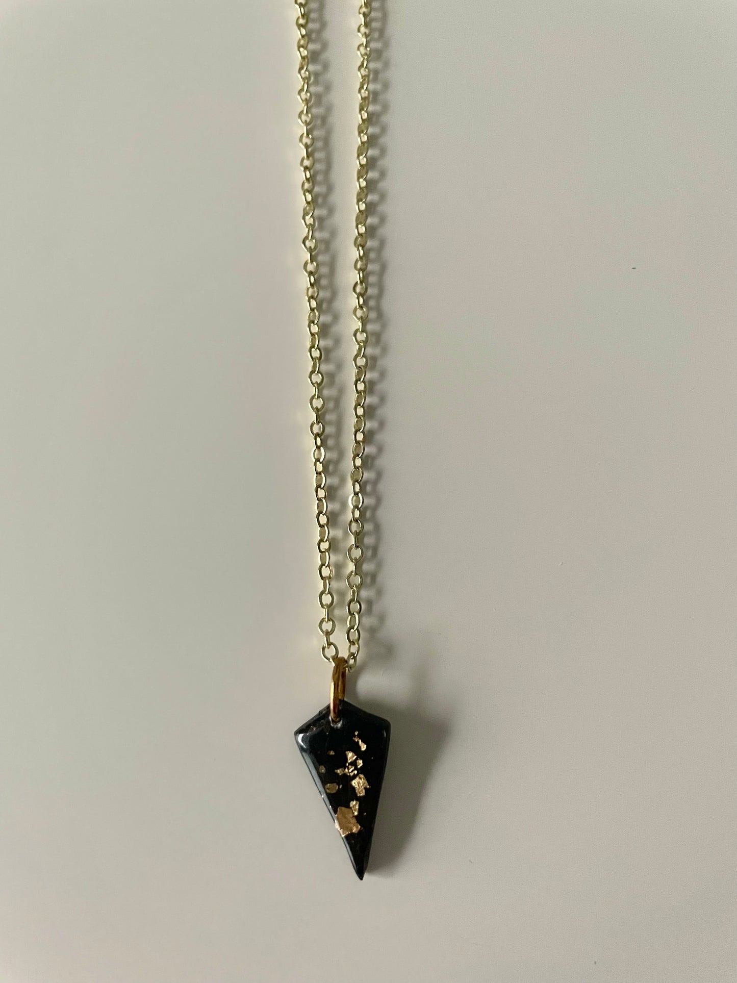 Gold Chain Small Clay Diamond Drop Necklace