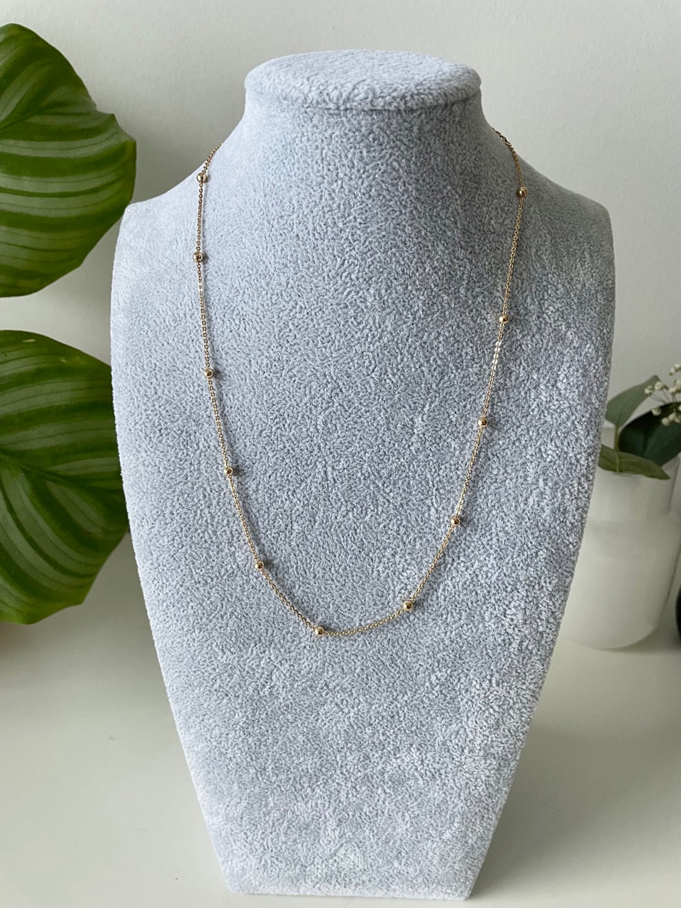Gold Small Beaded Necklace