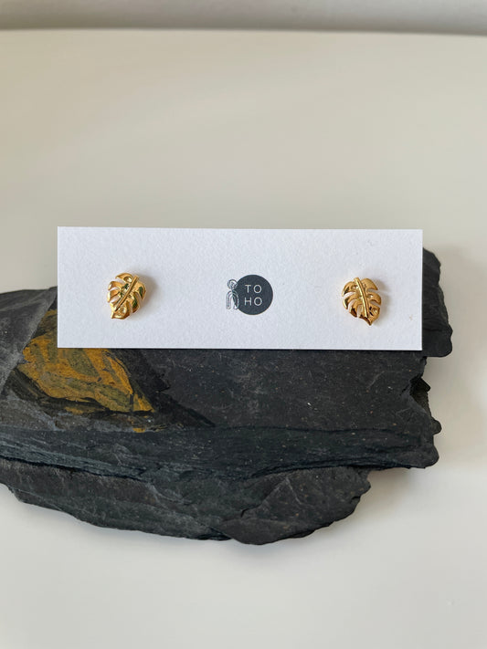 Gold Collection- Monstera Studs