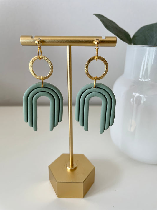 Basic B*tches- Jade Green Gold Circle Extruded Arches
