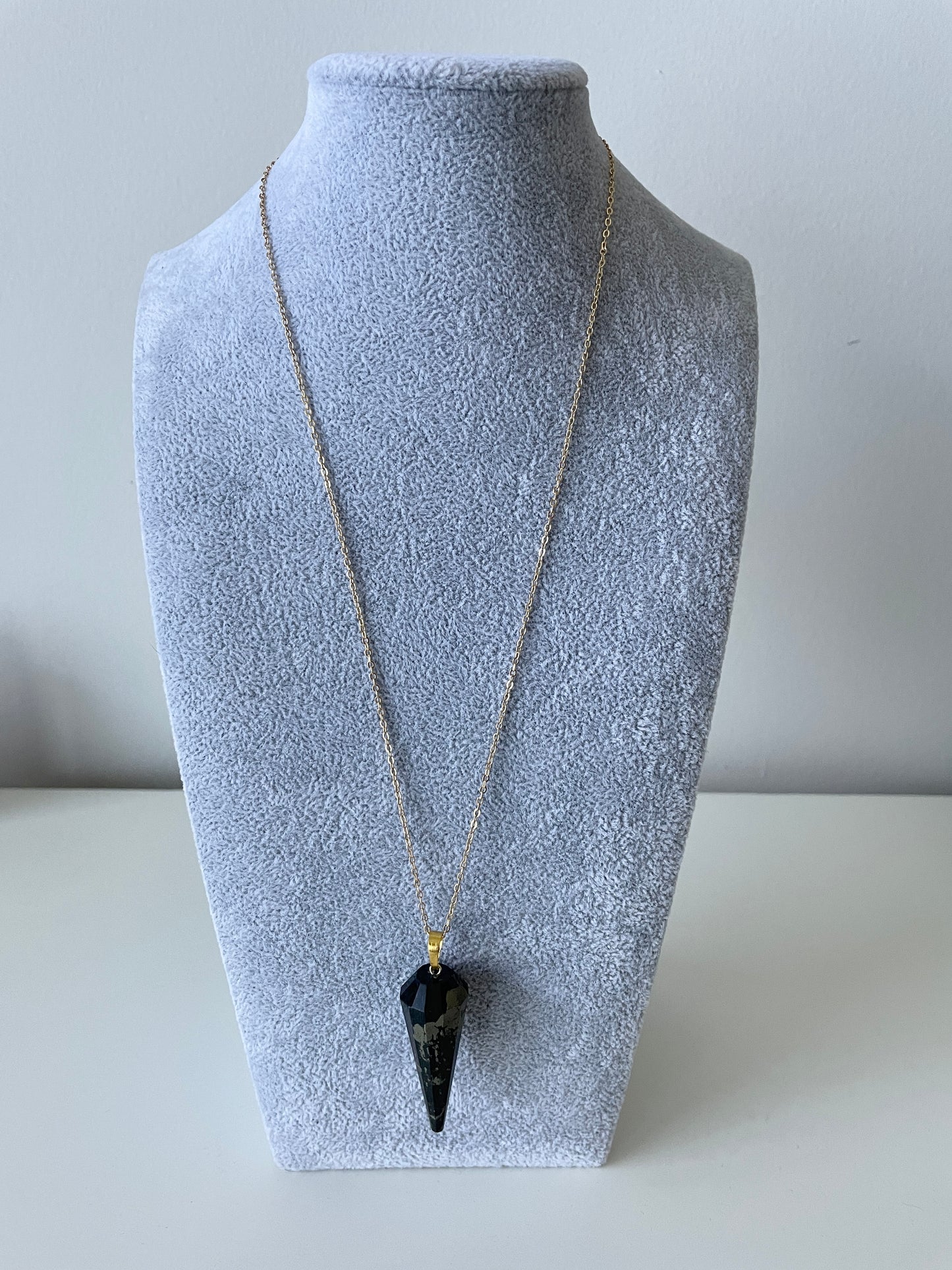 Black Tourmaline Pendant Necklace Large