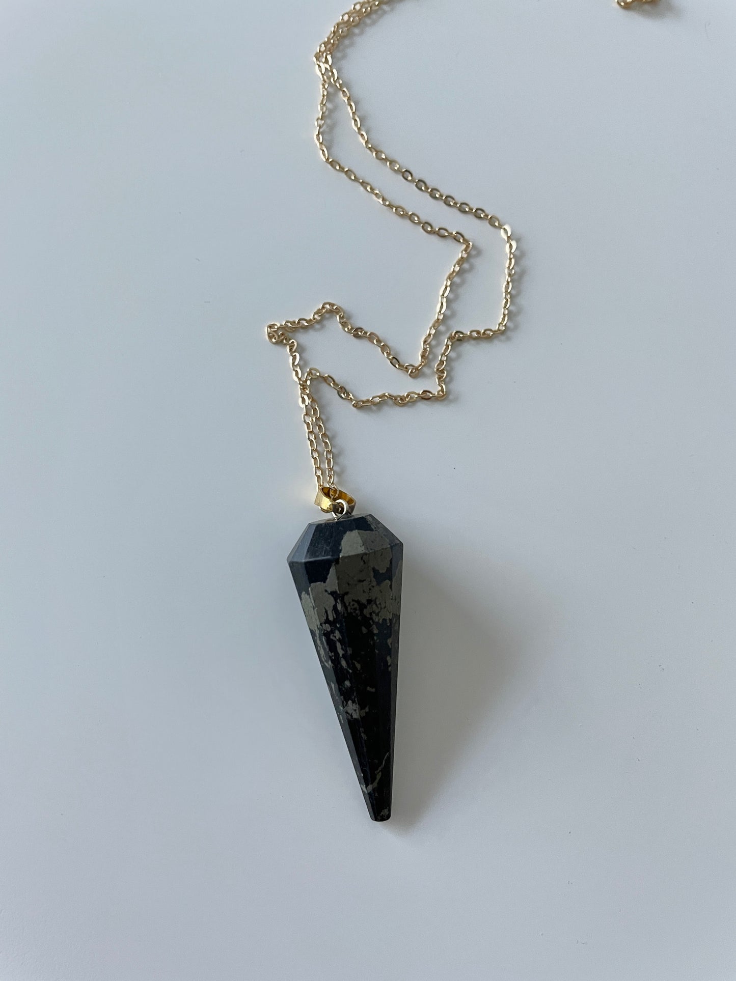 Black Tourmaline Pendant Necklace Large