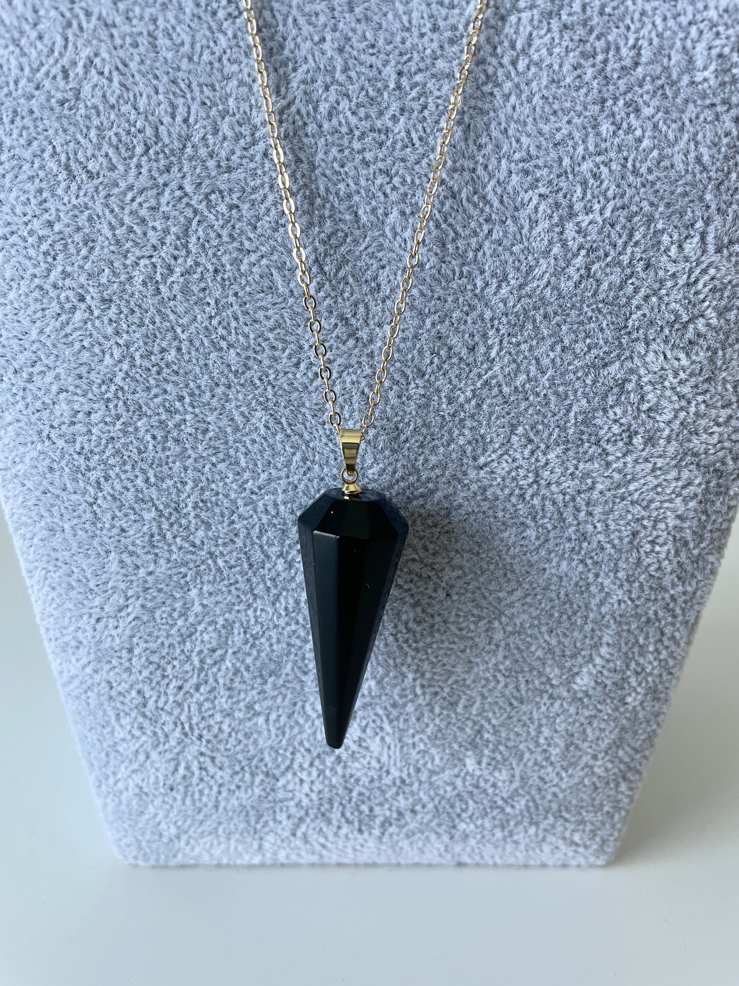 Black Tourmaline Pendant Necklace Small