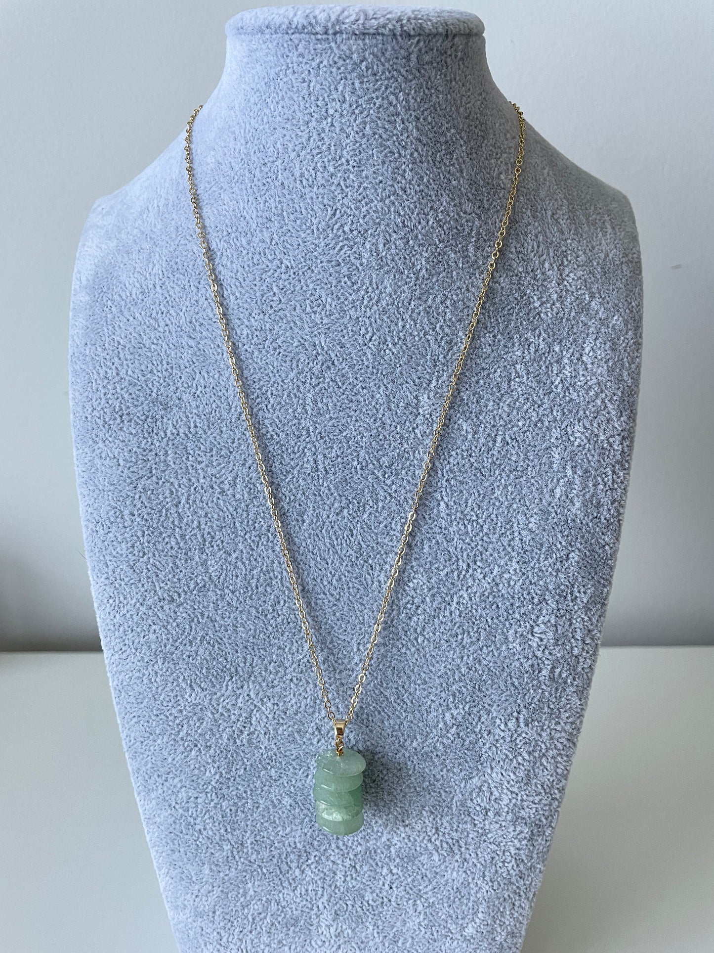 Jade Glass Bead Stacked Necklace