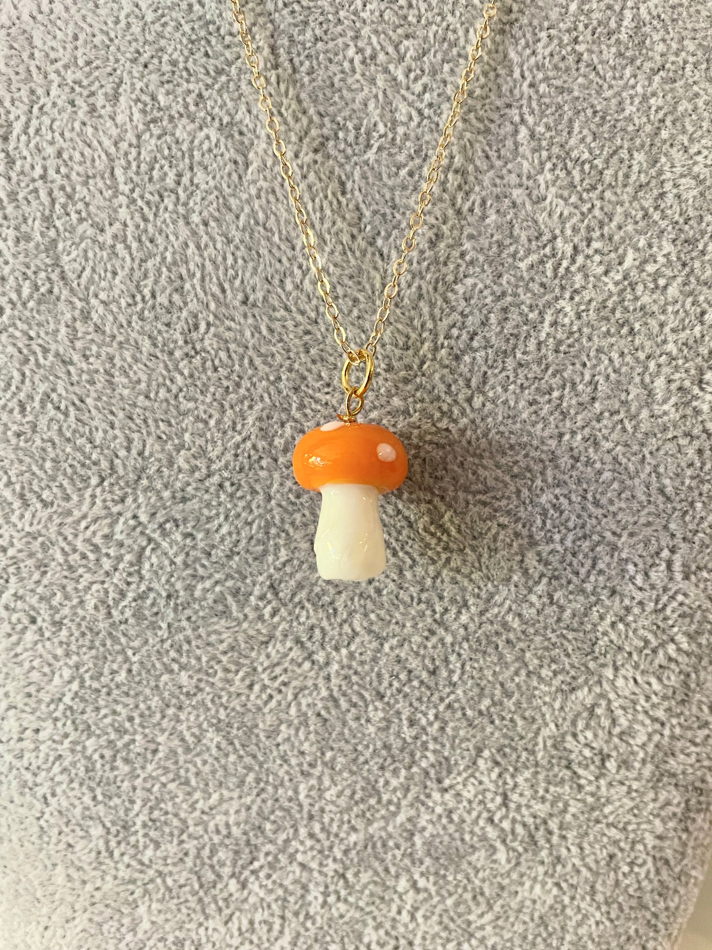 Mushroom Necklace- White