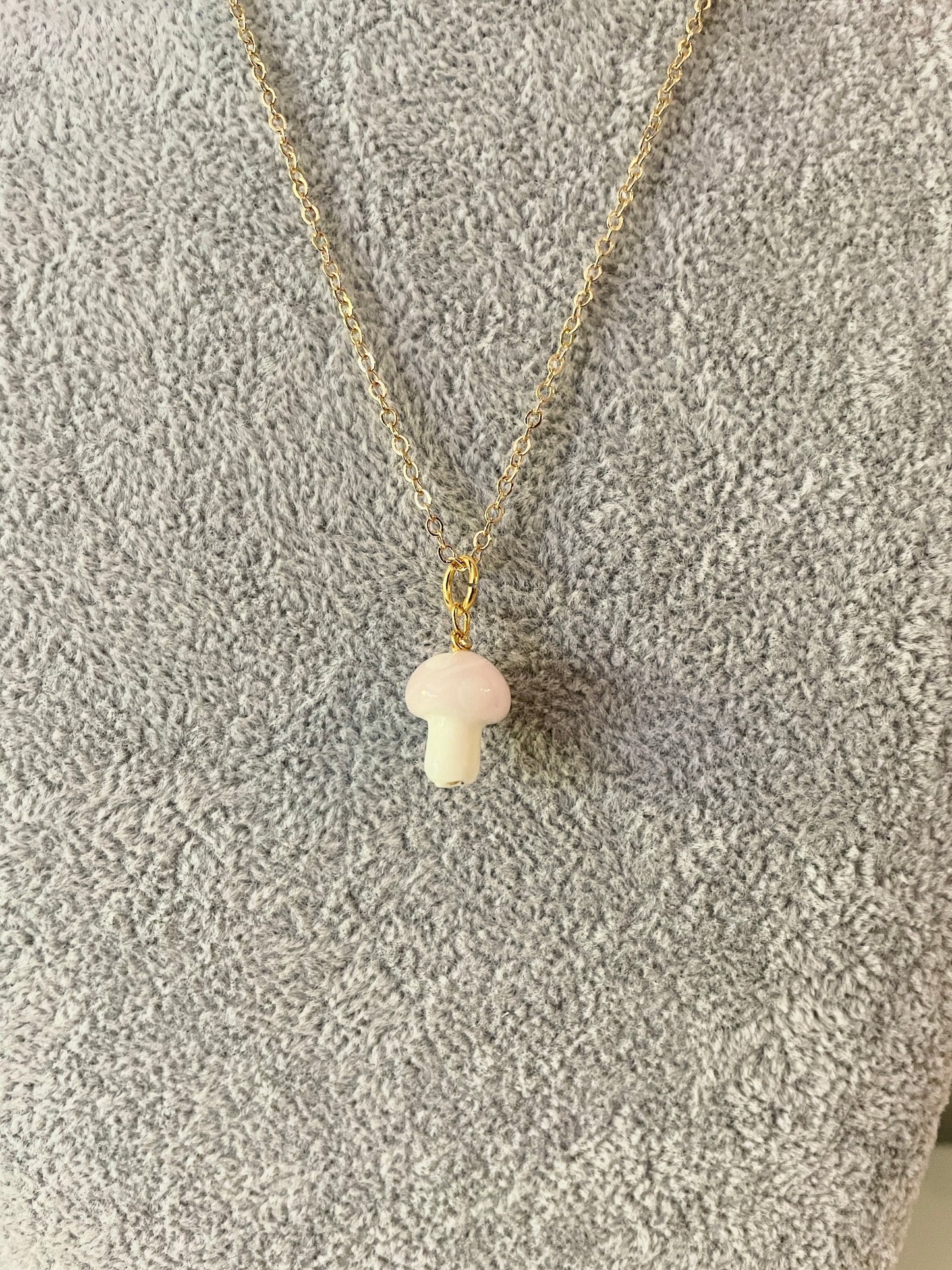 Mushroom Necklace- White