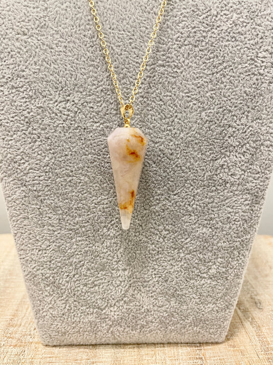 Crystals-Flower Agate Necklace