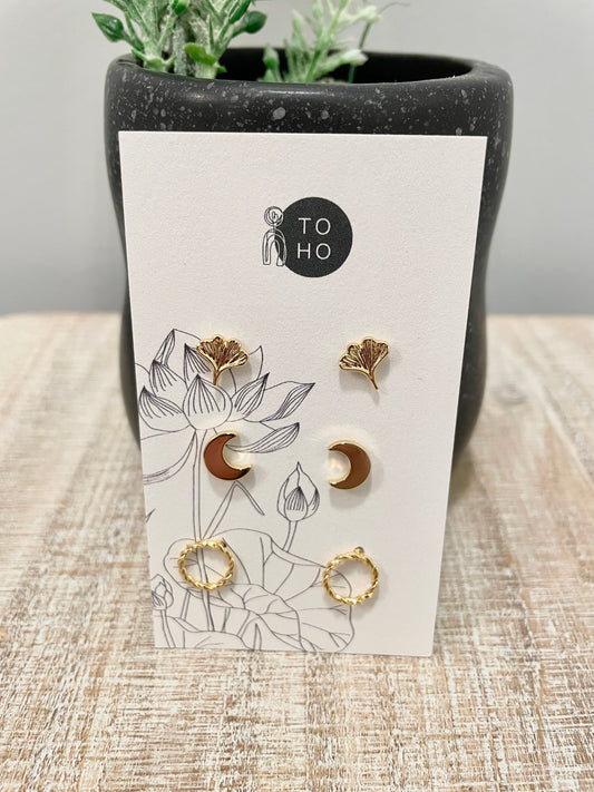 Gold Collection- Dainty Trio Stud Pack
