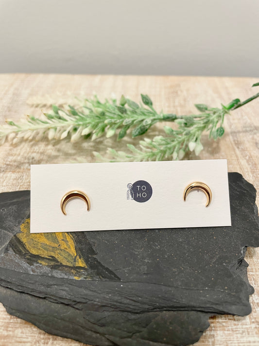 Gold Collection- Crescent Moon Studs