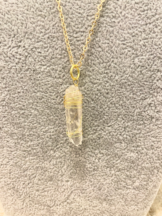 Crystals-Gem Stone Wrapped Necklaces