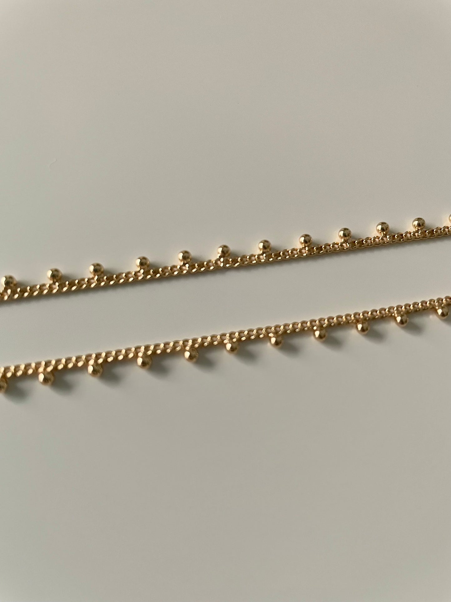 Close Link Chain Gold Bead Necklace