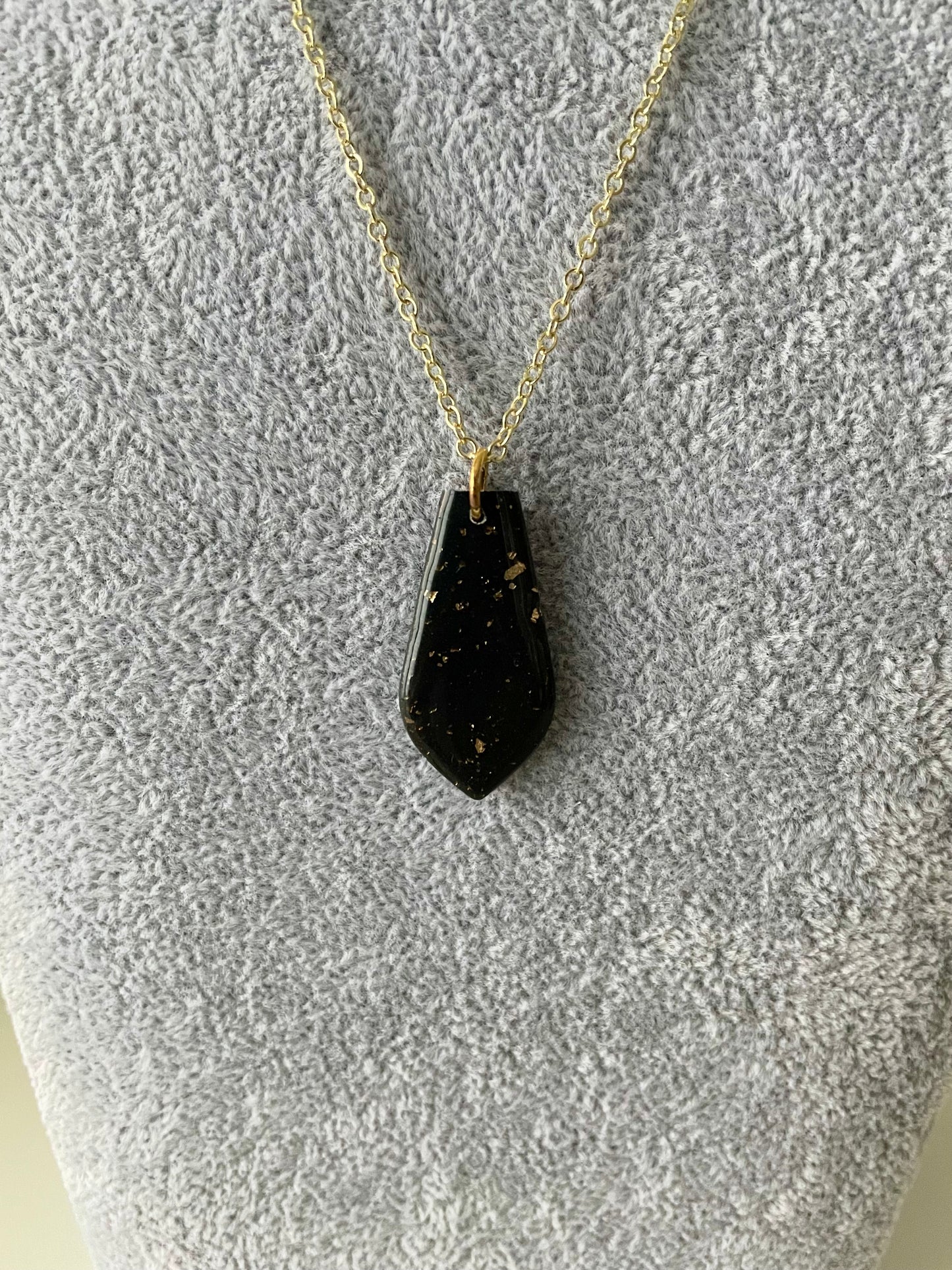 Gold Chain Drop Clay Pendant Necklace