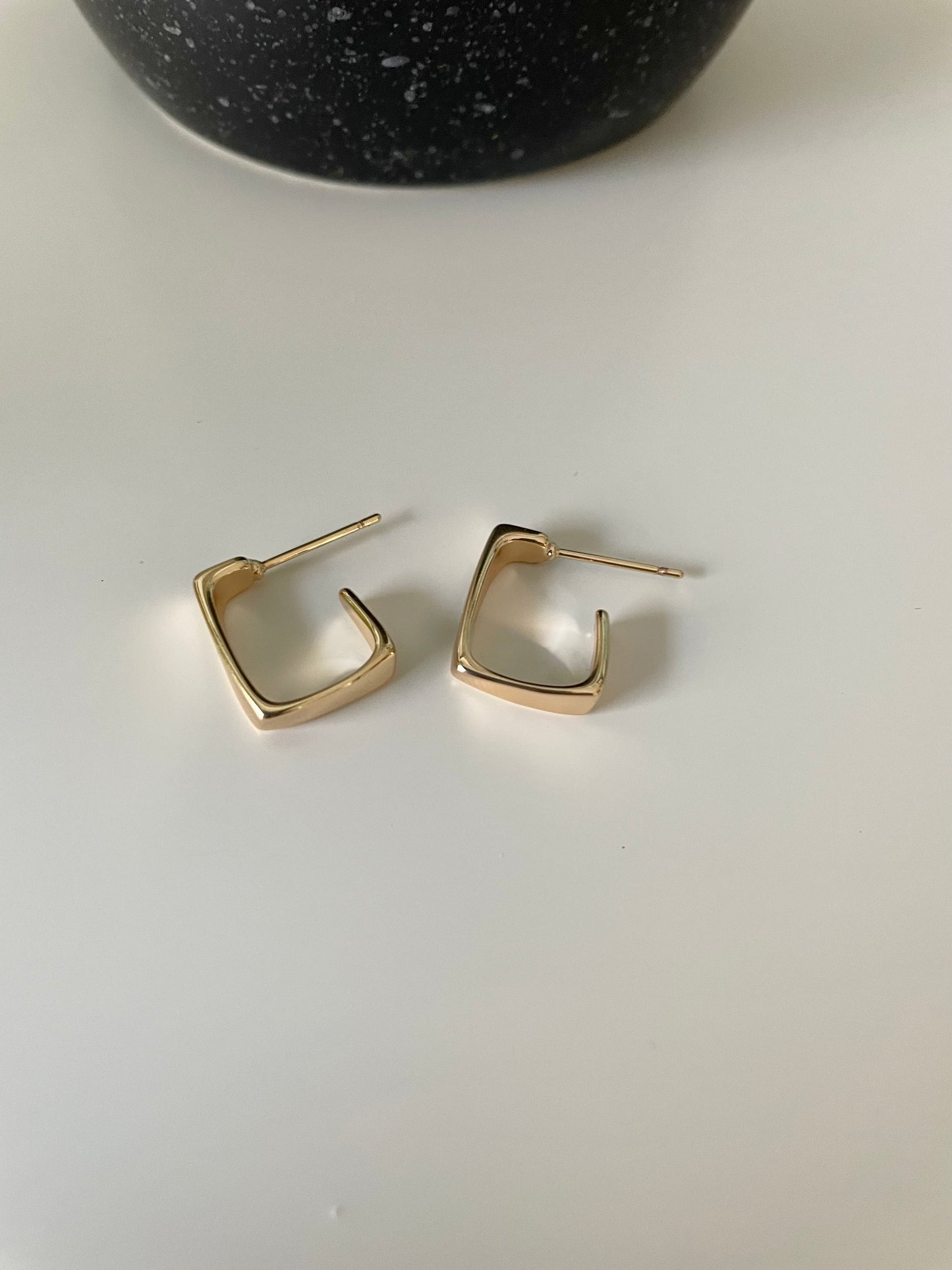 Gold Collection- Gold Chunky Rectangular Hoops